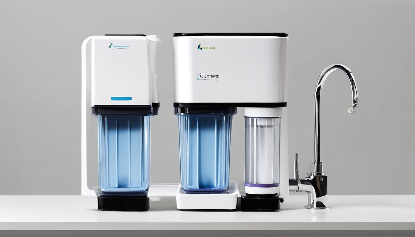 Countertop Alkaline Reverse Osmosis Water Filter System K19 - modern kitchen installation