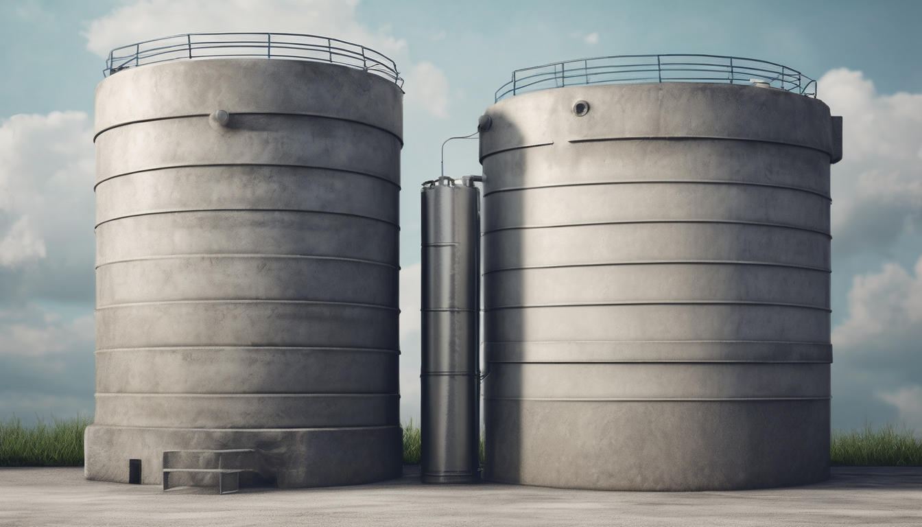 Which Water Tank Is The Best Plastic Or Concrete Tank Box comparison infographic showing durability and cost factors