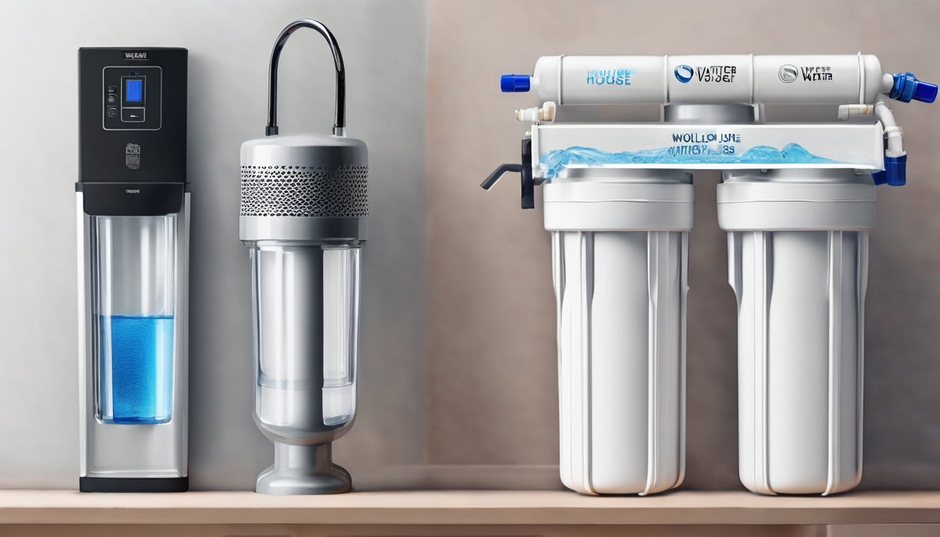 Whole House vs Point of Use Water Filter Comparison - installation diagram showing both systems