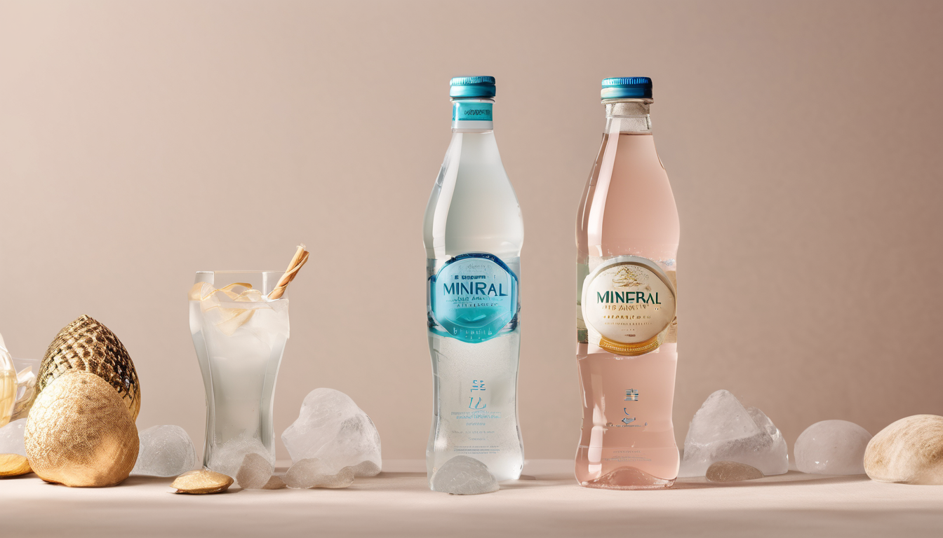 Mineral Water Brands Dubai UAE Health Benefits Comparison - various bottled waters with mineral composition labels